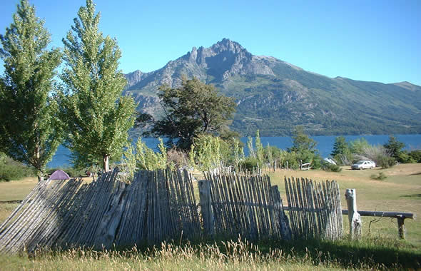 Huechulafquen Lake and Lanín Volcano